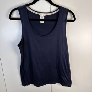 Lucky Brand Tank Top Women's Large Sleeveless‎ Navy Blue Casual Everyday Basic